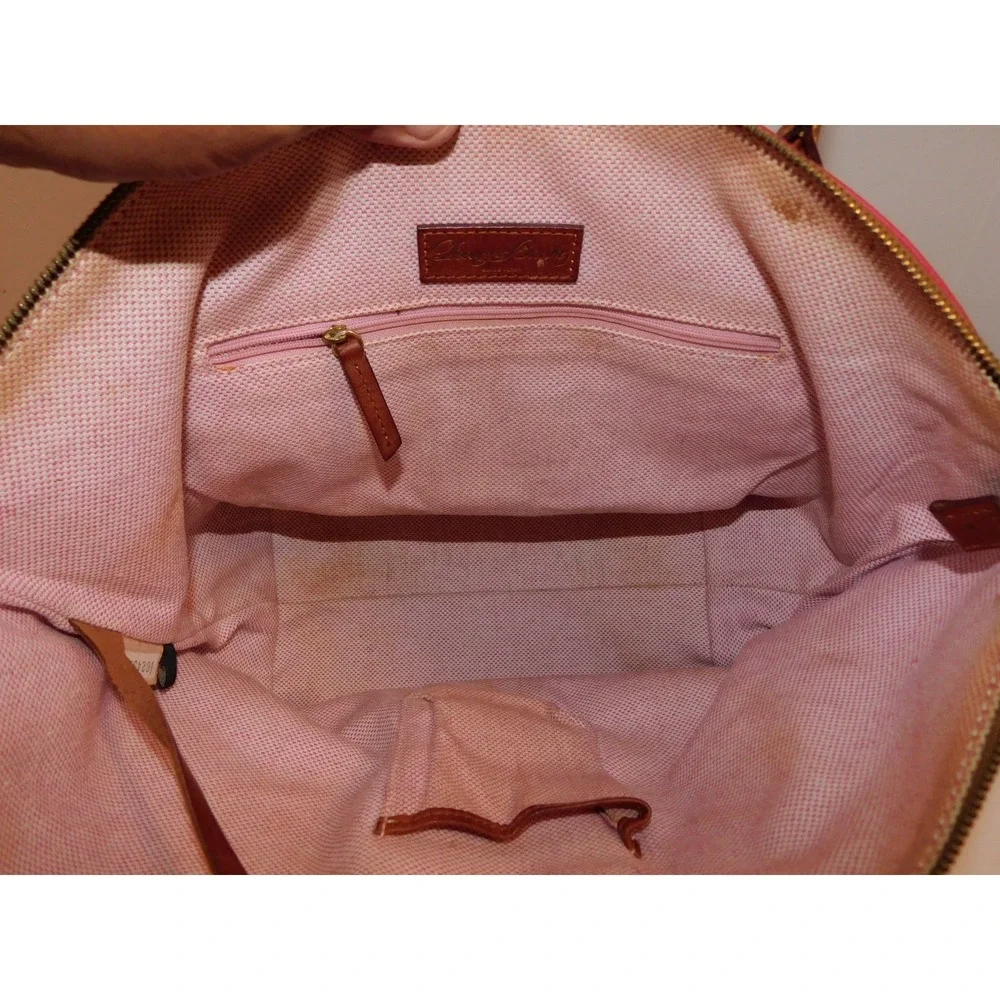 Dooney & Bourke Pink Brown‎ Leather Purse Shoulder Satchel